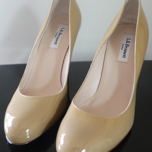 NEW LK Bennett SHILO $305 Tan Pumps Nude Leather 3.75" Heels EU 39 US 8.5 Spain - Picture 5 of 10